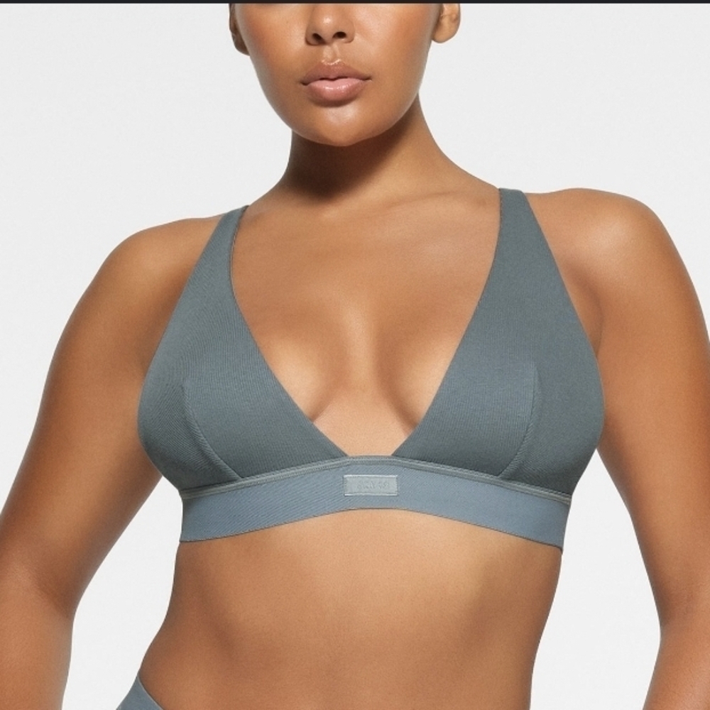 Women's Ribbed Bralette in Teal/green 2X(42A,B,C)